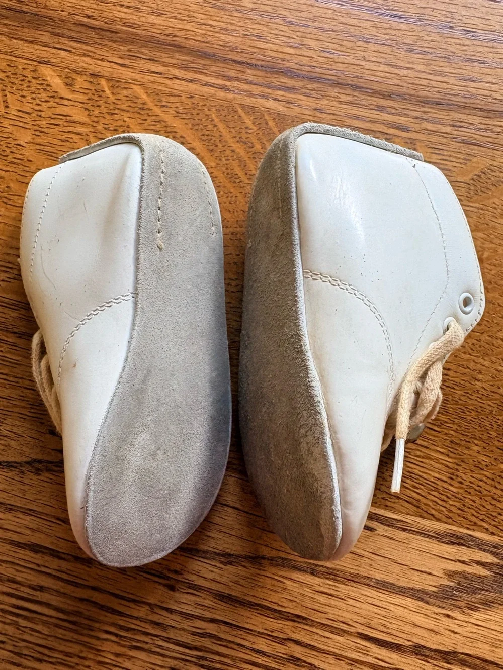 Vintage Step N’ Stride 3.5D White Baby Walker Shoes with Bell Accent
